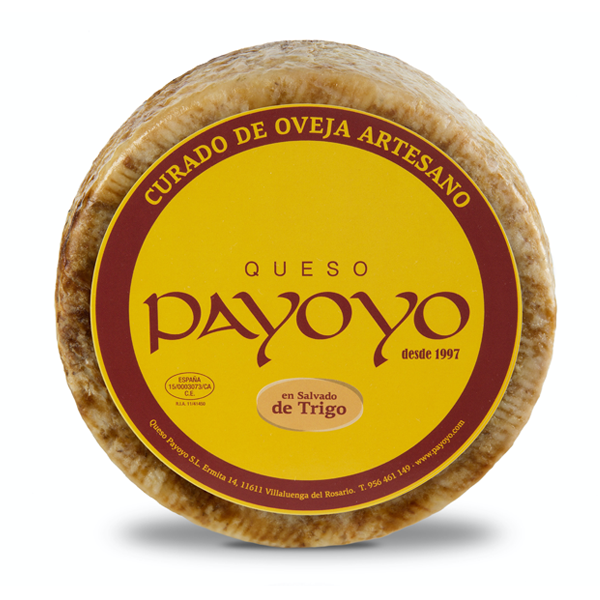 Queso Payoyo de oveja curado envuelto en salvado de trigo